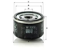 Filtro de aceite Filtro enroscable W 7003 MANN-FILTER para FIAT ALFA ROMEO