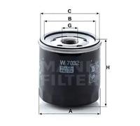 Filtro de aceite Filtro enroscable W 7032 MANN-FILTER para RENAULT DACIA NISSAN