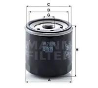 Filtro de aceite Filtro enroscable W 7035 MANN-FILTER para CHRYSLER VW JEEP