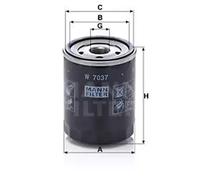 Filtro de aceite Filtro enroscable W 7037 MANN-FILTER para SUBARU XV OUTBACK