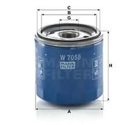 Filtro de aceite Filtro enroscable W 7056 MANN-FILTER para OPEL CADILLAC