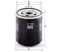 Filtro de aceite Filtro enroscable W 7061 MANN-FILTER para MAZDA 3 3 Sedán CX-5