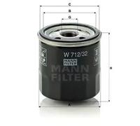 Filtro de aceite Filtro enroscable W 712/32 MANN-FILTER para OPEL ASCONA C