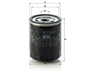 Filtro de aceite Filtro enroscable W 712/54 MANN-FILTER para SEAT VW SKODA