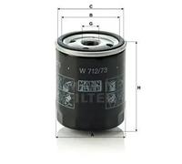 MANN-FILTER W 712/73 Filtro de aceite - para Automóviles + Vehículos de transporte