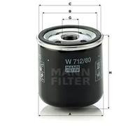 Filtro de aceite Filtro enroscable W 712/80 MANN-FILTER para SAAB 90 99 900 I