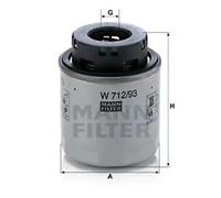 Filtro de aceite Filtro enroscable W 712/93 MANN-FILTER para VW SEAT AUDI SKODA
