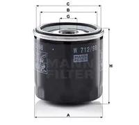 Filtro de aceite Filtro enroscable W 712/98 MANN-FILTER