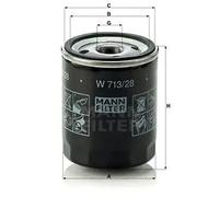 Filtro de aceite Filtro enroscable W 713/28 MANN-FILTER para ROVER AUSTIN LOTUS