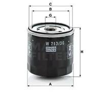 Filtro de aceite Filtro enroscable W 713/36 MANN-FILTER para FORD MAZDA