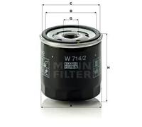 Filtro de aceite Filtro enroscable W 714/2 MANN-FILTER para ALFA ROMEO FIAT SEAT