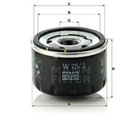 Filtro de aceite Filtro enroscable W 75/3 MANN-FILTER para RENAULT DACIA NISSAN