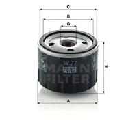 Filtro de aceite Filtro enroscable W 77 MANN-FILTER para RENAULT FIAT MASERATI