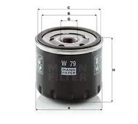 MANN-FILTER W 79 Filtro de aceite - para Automóviles + Vehículos de transporte