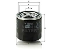 MANN-FILTER Filtro de aceite para SUZUKI: Vitara & HYUNDAI: Tucson, ix35, Terracan, Santa FÃ©, i30, Getz, Matrix, Kona, Sonata, Accent (Ref: W 811/80)