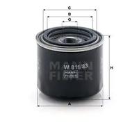 Filtro de aceite Filtro enroscable W 811/83 MANN-FILTER para NISSAN MICRA I