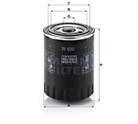 Filtro de aceite Filtro enroscable W 820 MANN-FILTER para CITROËN KIOTI