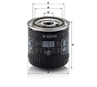 Filtro de aceite Filtro enroscable W 920/45 MANN-FILTER para FORD MAZDA MG DODGE