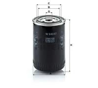 Filtro de aceite Filtro enroscable W 940/47 MANN-FILTER