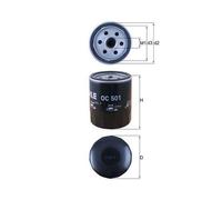 Filtro De Aceite Mahle OC 501 para Alfa Romeo Audi Chrysler Citroën Dodge Fiat