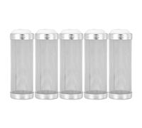 Filtro de acuario de acero inoxidable, cesta de malla de entrada, 5 unidades, 16 mm, protección para gambas y peces pequeños, resistente y duradero, malla fina, adecuada para filtros exteriores (12 mm