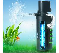 Filtro de acuario pequeño de 158 GPH, esterilizador UV para acuario para tanque de 10 a 45 galones, bomba interna para filtro de tanque de peces Turtle Betta, máquina silenciosa 4 en 1 de matar verde