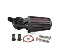 Filtro de admisión de limpiador de aire tipo pincho cromado for Fat Boy Bob Breakout Road King Street Bob Heritage Softail Dyna(Black-Red B)