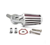 Filtro de admisión de limpiador de aire tipo pincho cromado for Fat Boy Bob Breakout Road King Street Bob Heritage Softail Dyna(Chrome-Red B)