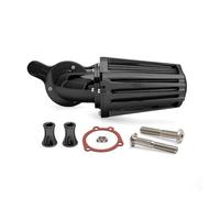 Filtro de admisión de limpiador de aire tipo pincho cromado for Fat Boy Bob Breakout Road King Street Bob Heritage Softail Dyna(All-Black B)