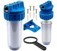 Filtro de agua 3/4" con cartucho reemplazable - 8 bar - para bomba de jardín, hogar e industria - kit completo con soporte y llave