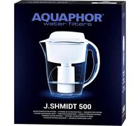 AQUAPHOR Jarra purificadora de filtro de agua con microbomba J. Shmidt 500, 2,8 L, elimina virus, bacterias, cloro y metales pesados, microplásticos, PFOA y farmacéuticos.