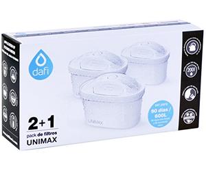 FILTRO DE AGUA DAFI UNIMAX Pack 2+1 (compatible con Brita Maxtra)