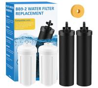 Filtro de agua de repuesto compatible con filtros Berkey, BB9-2 y filtros de fluoruro PF-2 compatibles con Berkey Big, Light, Imperial, Travel, Crown, Royal Series (paquete de 4)