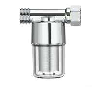 Filtro de agua de sedimentos de latón de 15 GPM para RV, lavadora, calentador, jardín, con cartucho de malla de acero inoxidable, 1/2 NPT (galvanoplastia)