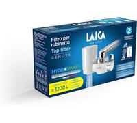Filtro de agua del grifo LAICA Genova con sistema de filtrado HYDROSMART+ Metal Stop - 1200 L de agua filtrada, Elimina los microplásticos, el cloro