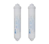 Filtro de agua externo en línea (2 unidades), compatible con Samsung, LG, Daewoo y Beko. Filtro de carbón de coco en línea de 2 pulgadas de diámetro exterior x 10 pulgadas, 1/4 de pulgada de control d