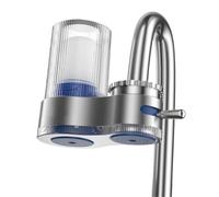 Filtro De Agua Lavable For Grifo De Cocina, Sistema De Filtración De Cerámica Con 2 Cartuchos Reemplazables, Compatible Con Aireador.