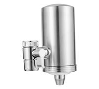 Filtro de Agua para Grifo de Acero Inoxidable Plata, Purificador | Núcleo Cerámico, sin Electricidad, Desviador Conmutable, Salida Aireador Fregadero, Rosca Externa 2,2cm
