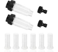Filtro de Agua para Lavadora a Presión, 2 Pcs 3/4 Pulgadas Filtro de Agua con 6 Filtros y 2 Adaptadores Filtro de Agua para Limpiadoras de Alta Presión, Bombas de Jardín, Autocaravanas