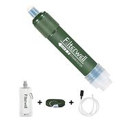 Filtro de agua personal, purificador de agua para supervivencia al aire libre, mini sistema de filtración portátil, purificador de agua de emergencia para camping, senderismo y viajes (ejército verde)
