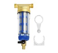 Filtro de agua reutilizable, filtro de agua de sedimento spin-down con hilo masculino, prefiltro de agua para filtro de sedimentos de manguera de agua de pozo (rosca macho de 1/2")