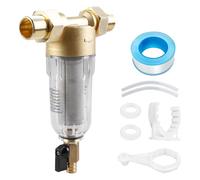 Filtro de agua reutilizable, prefiltro de agua de 1 pulgada, filtro de sedimentos con adaptador de 3/4", filtro fino enjuagable, filtro de agua sedimentaria para filtración, agua potable, manguera de