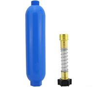 Filtro de agua RV con manguera flexible, filtración de 3 etapas con KDF y carbón activado, reduce los metales pesados y, para caravanas, barcos y jardines, cartucho azul