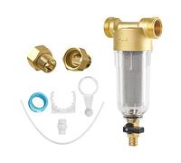 Filtro de Agua Sedimentos 1 Pulgada,Prefiltro de Agua Reutilizable,Filtro Fino Cartucho Sedimentos 50 Micras,Combinación Fltro Manguera Agua para Instalación de Baño Cocina,Mejora la calidad del agua