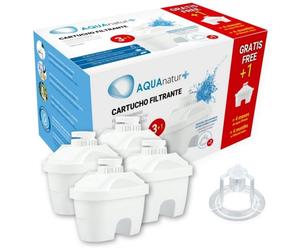 Filtro de agua universal AQUAnatur+ para jarras, reducción de metales pesados y 4 etapas, duración 150L