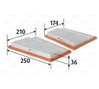 Filtro de aire Cartucho filtrante 585430 VALEO para MERCEDES-BENZ CLASE R CLK