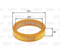Filtro de aire Cartucho filtrante 585620 VALEO para AUDI VW SEAT SKODA
