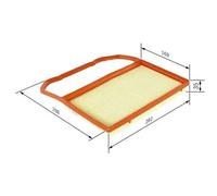 Filtro de aire Cartucho filtrante F 026 400 285 BOSCH para VW SEAT SKODA