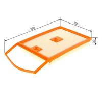 Filtro de aire Cartucho filtrante F 026 400 543 BOSCH para VW AUDI SKODA SEAT