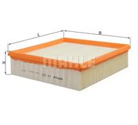 Filtro de aire Cartucho filtrante LX 220 MAHLE para AUDI VW VOLVO SEAT PORSCHE